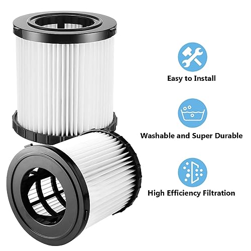 ECOMAID DCV5801H HEPA Filter Compatible with DEWALT DCV580 and DCV581H Wet Dry Vacuum, Washable and Reusable Vacuum Filter with Premium Quality (2 Pack) - Thumbnail 5