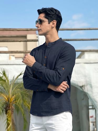 Image of ROYALSCOUT Men's Cotton Blend Full Sleeve Kurta Shirts Pack of 1 Designed for Festive Moments, Cultural Functions, or Casual Gatherings