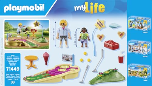 PLAYMOBIL myLife 71449 Minigolf, Schlag um Schlag zum Ziel, inklusive Golfschläger, Bällen, süßen Waffelherzen und EIS… – Ansicht 5