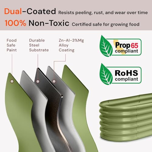Annoell 8x2x1.5 ft Galvanized Raised Garden Bed, 18" Tall Planter for Outdoor Plants, Metal Flower Bed for Herb Fruit Vegetable, Modular Raised Planter for Outside Backyard & Patio - Brooklyn Grey by Annoell - Image 3