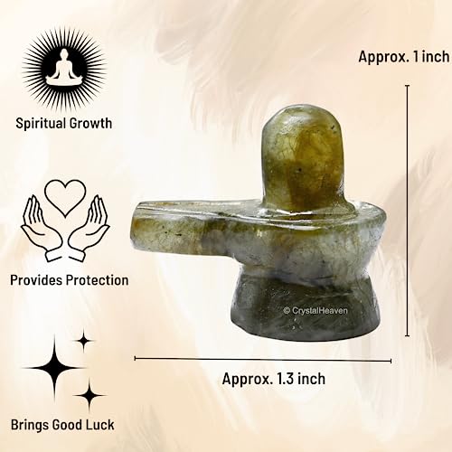 Image of Certified Labradorite Crystal Shivling for Home Puja - Premium 1.25 inch Shiva Lingam Crystal Healing Stones for Pooja, Vastu, Feng Shui, Reiki Healing and Meditation - Shiv Linga Gift