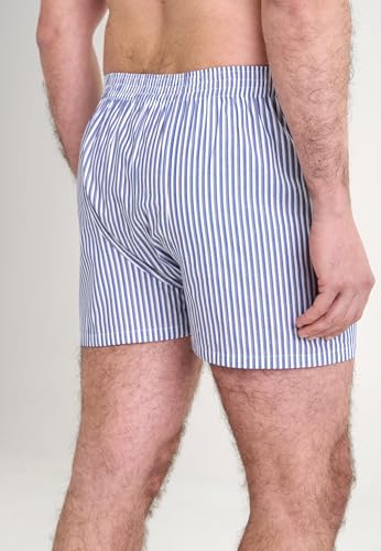 El Búho Nocturno Mens Boxer Briefs Cotton Boxers for Men Classic Underwear Woven Striped 100% Cotton, Grey 6939, XL3