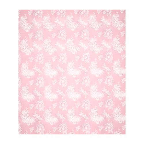 Image of Kuber Industries Cotton 180 TC Double Bedsheet With 2 Pillow Covers | Machine Washable Soft Bedsheet For Living Room, Home & Hotels | Lotus Fabio Print - Pink & White