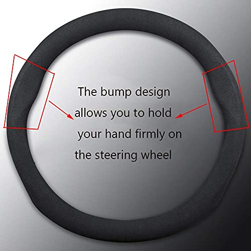 TCOI Universal Alcantara Steering Wheel Cover, Made of Alcantara Material with TPU Hybrid Sports Interior Accessories