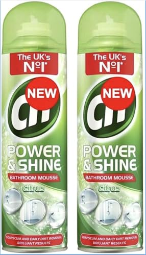 Bobzo Gift | Pack of 2 Bathroom Cleaner Mousse – Citrus Power Foam Spray – Deep Cleaning for Tiles, Shower, Bath, Limescale & Soap Scum – 500ml Strong Bathroom Cleaning Spray