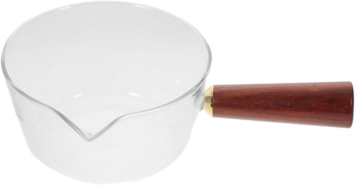 Glass Noodle Bowl 600ml with Wood Handle Salad Serving Bowl