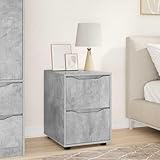 Homgoday Minimalistischer Holzwerkstoff-Speicherschrank mit Schubladen, Beton Grau, 40x48x57 cm, für Schlafzimmer und Wohnzimmer Model888840