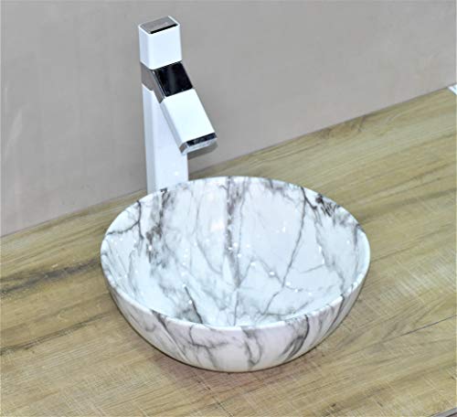 Image of InArt Ceramic Counter or Table Top Wash Basin Marble 36x36 CM
