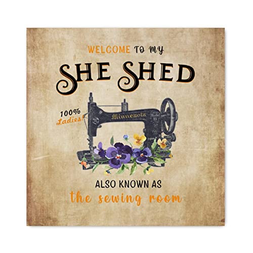 Panneau mural en bois welcome to my she shed décoration maison 40 cm