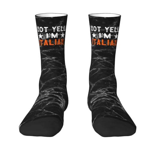 Haebfsl I'M Not Yelling I'M Italian Women'S Cushion Crew Sock Soft Casual Mid-Calf Socks