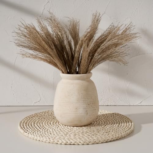 SIDUCAL Ceramic Rustic Farmhouse Vase | 7.3 Inch Pottery Decorative