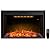 Valuxhome 43 Inches Electric Fireplace Recessed Fireplace Heater with Log Speaker, 1500W, Timer, Remote Control, Black