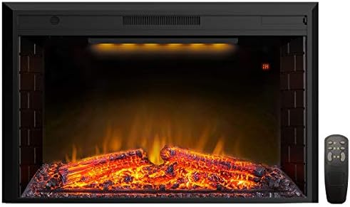 Valuxhome Electric Fireplace, 43 Inches Electric Fireplace Heater Insert with Overheating Protection, Fire Crackling Sound, Remote Control, 750/1500W, Black