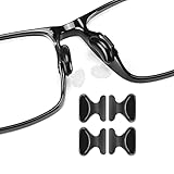 Eyeglass Nose Pads Adhesive Silicone Soft Anti Slip Nose Pads for Plastic Frames Eyeglasses and Sunglasses 12 Pairs Black 2.5mm