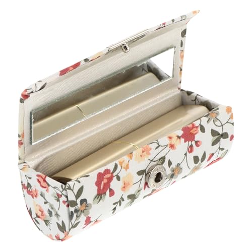 Sosoport Custodia per Rossetto Floreale Retrò con Specchio Scatola Portarossetto Compatta in Tessuto Ricamato Porta Rossetto per Donna Leggera e Resistente per Viaggio e Uso Quotidiano