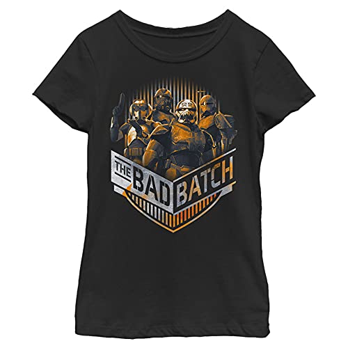 T-Shirt Star Wars vêtement fille noir imprimé graphique Batch Group Chevron