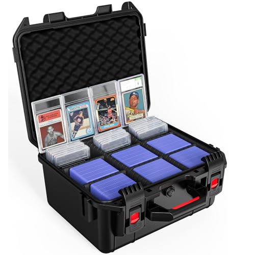OILFY Card Storage Box for Graded Sports Cards – Waterproof Protective Case for PSA, CGC, BGS Slabs, Toploaders, and Magnetic Holders, Holds 600+ Cards, Ideal for Baseball, Basketball, and Football