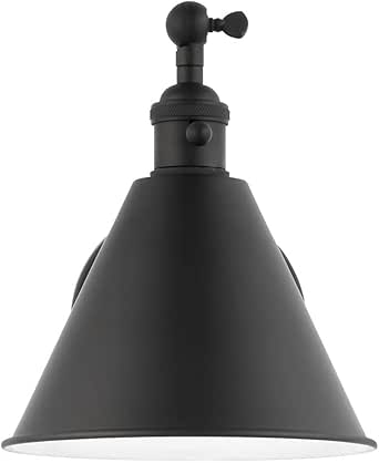 Sea Gull Lighting Salem-1 Light Single Arm Wall Sconce-Midnight Black Finish-Incandescent Lamping Type