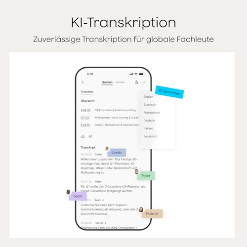 Plaud Note Pro KI Digitales Diktiergerät Aufnahmegerät mit KI Schreibfunktion und Zusammenfassen Voice Recorder Multimodale Eingabe bis zu 50 Stunden Aufnahme Audiorekorder für Meetings Vorlesungen