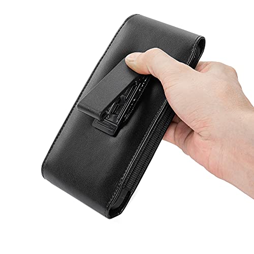 Étui de téléphone pivotant cuir véritable antichoc pour iPhone et Samsung - 5