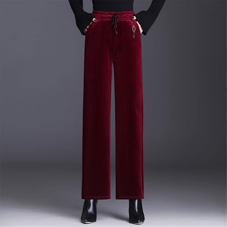 YCZDG Women's Corduroy Wide-Leg Pants 