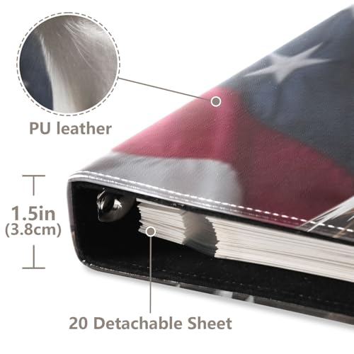 Álbum de Fotos Autoadhesivo Scrapbook con Diseño de Bandera Americana y Águila Calva, 3 Anillas, 40 Páginas, 8x10 para Recuerdos miniatura 4