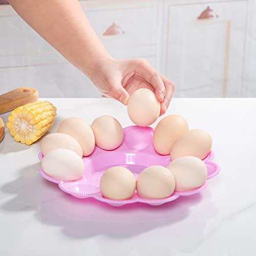 Sherchpry Cupcake Containers 3Pcs Easter Egg Holder Plastic Egg Tray Egg Serving Plate Deviled Egg Platter Easter Eggs Storage Container (Random Color) Vintage Decor #TOP3