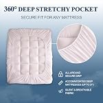 Mattress Topper 800GSM,Breathable Plush Pillow Top Mattress Pad Cover,3D Air Bed Mattress Protector Fitted 8"-21" Pocket Mattress (White, Queen)