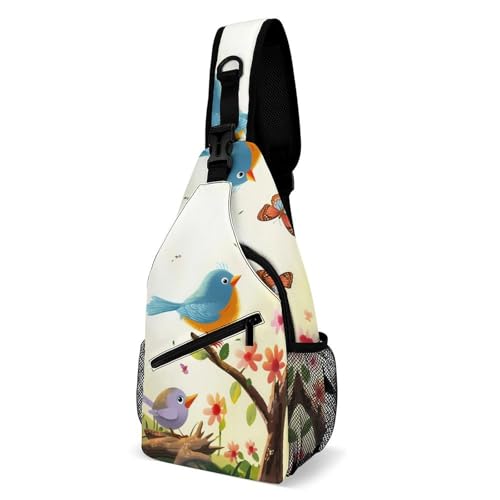 Mochila deportiva bandolera Birds And Butterflies sling bag