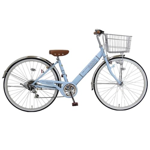 完成品でお届け! 子供用自転車 esse 24インチ シマノ6段変速 オートライト 子供 自転車 [マカロンブルー]小学生 シンプル 低床フレーム 安全基準BAA適合車 エッセ 大阪府 堺市 完全組立 整備済でお届け