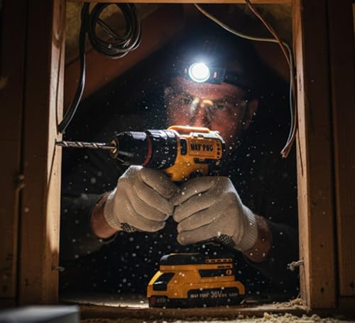 Image of MAF PRO 36V Brushless Copper Motor (BIS Approved) | Cordless drill machine with 2 Battery 5.0Ah Capacity | Heavy Duty cordless drilling machine, Powerful drill machine for wall drilling