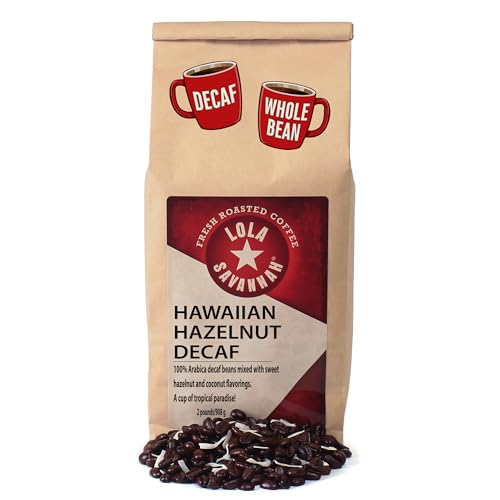 Lola Savannah Hawaiian Hazelnut Whole Bean Decaf Coffee, 2lb