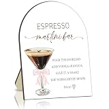 Espresso Bar Wooden Table Sign, Martini Bar Sign for Baby Shower, Bride Shower Table Signs, Coffee Station Welcome Board, Coffee Board for Gender Reveal Party, Bridal Party Drink Decoration 8x10 In
