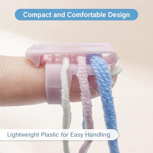 BRBASAP 8 Pieces Yarn Guide Rings for Crocheting Knitting Finger Holders for Yarn Separation Tension Control and Crochet Crafts Plastic Thimble Tools for Knitting Crochet and Crafting Accessories