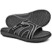 KuaiLu Womens Fashion Orthotic Slides Ladies Lightweight Athletic Yoga Mat Sandals Slip On Thick Cushion Slippers Sandals With Comfortable Plantar Fasciitis Arch Support Black Size 8