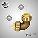 Pushlock UPE9034 90 Degree Elbow Pipe Fittings Push to Connect Pex Copper, CPVC, 3/4 Inch, Brass