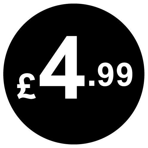 £ Black Price Stickers - 20mm, £4.99, 10000 — image 1