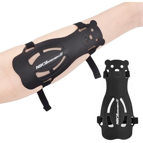 Archery Arm Guard Youth Forearm Guard Shooting Wrist Protector Adjustable 2-Strap,Black Cover