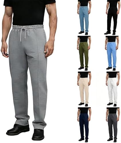 Baggy Sweatpants Men Wide Leg Sweatpants Cozy Soft Casual Straight Leg Sweat Pants with Pockets Hiking Travel Athletic Pants