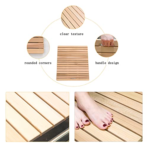 Zhaomi Pedana Doccia in Legno,Tappeto Antiscivolo