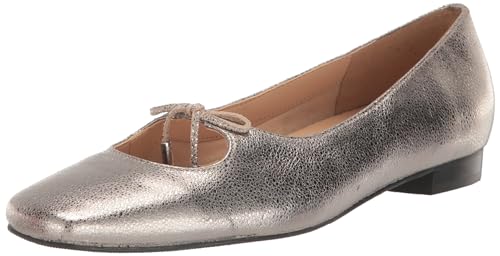 Trotters Flats, Zapatos Tipo Ballet Mujer, Color Plateado metálico, 37 EU