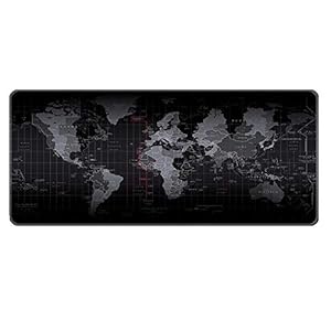 Gaming Mouse Pad Large Extended Mouse Mat with Stitched Edge Desk Mat Keyboard Pad for Laptop Computer Desktop PC Gamer Office and Home Non-Slip Rubber Mousepad (27.5″ x 11.8″ Map)