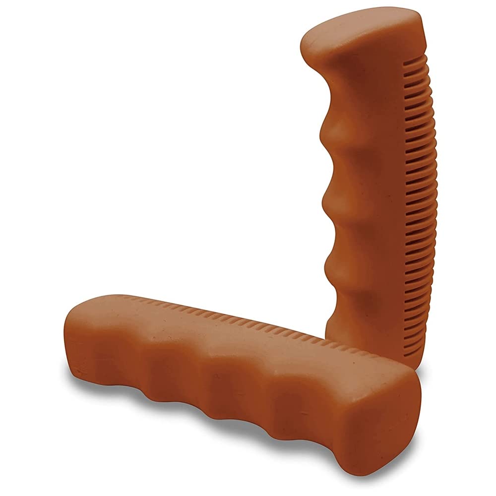 MANUBRIO CROMATO IN ACCIAIO+COPPIA LEVE FRENO + COPPIA MANOPOLE MARRONE- BICICLETTA