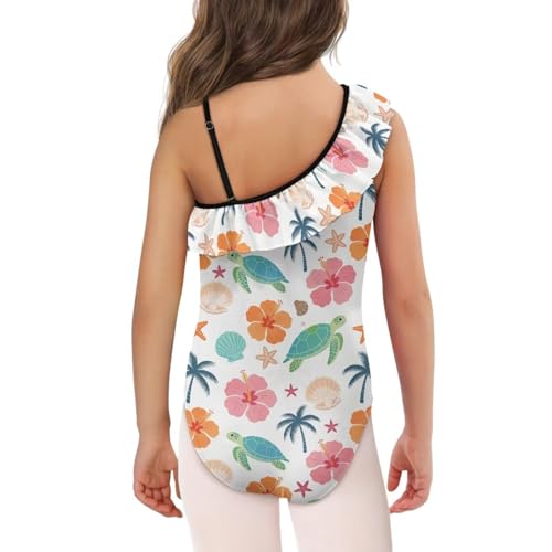 Image of Girls Swimsuit One Piece Ruffle Swimsuit Non-Slip Straps UPF 50+ for Girls Size 3-14 Years