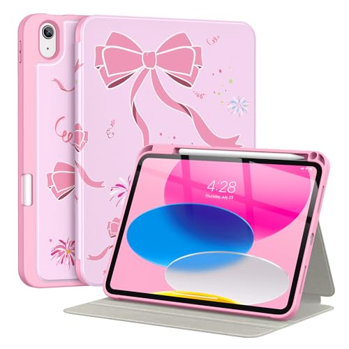 Supveco Case for iPad (A16) 11" & iPad 10th Generation 10.9",Pink Ribbon