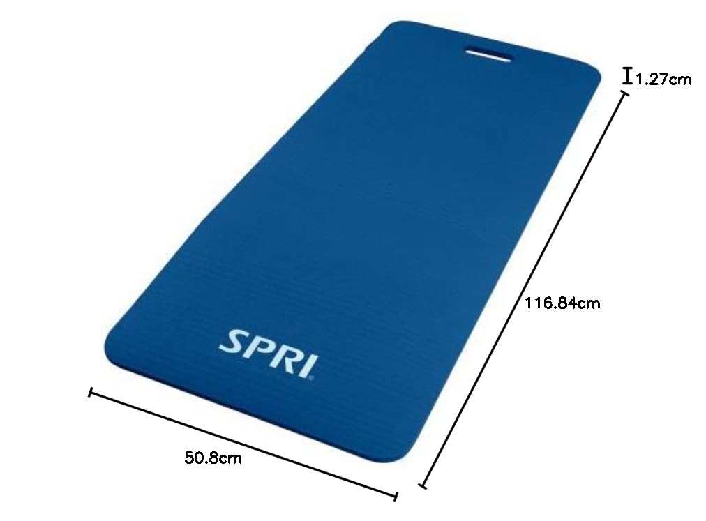 SPRI Esterilla de entrenamiento para fitness, yoga, pilates, estiramientos y ejercicios de suelo (121,9 cm de largo x 50,8 cm de ancho x 0,6 cm de grosor)