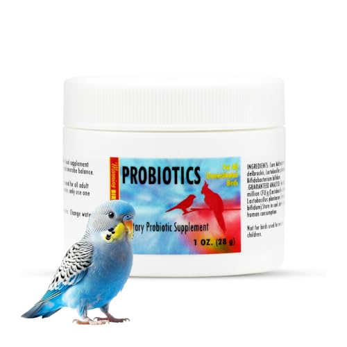 Morning Bird Probiotics for Birds 1 oz– Digestive Health Supplement with Supports Gut Balance, Nutrient Absorption & Immune Support – Easy Mix Powder Supplement for All Bird Species