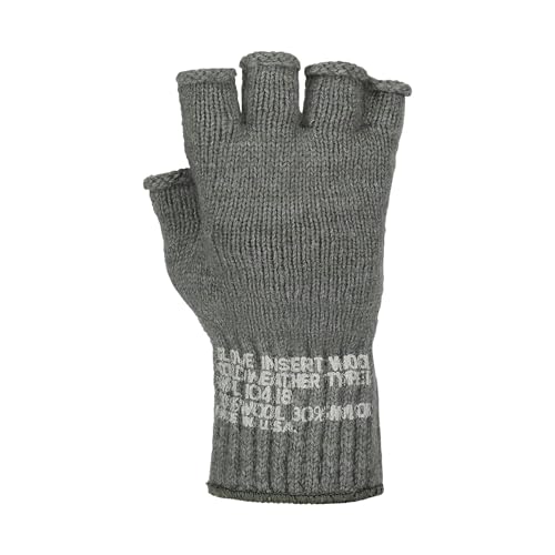 M MCGUIRE GEAR GI Wool Fingerless Glove Liner Inserts, Half Finger Outdoor Tactical Gloves, Skiing, Cycling, Running, Hiking and Climbing Gloves (Foliage)