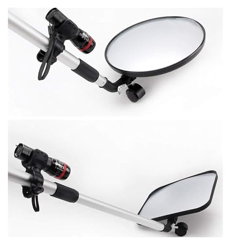 DARZYS Under Vehicle Inspection Mirror, Vehicle Inspection Mirror with Casters, 2X Magnification Convex Mirror, LED Light for Car Truck(22cmx22cm)