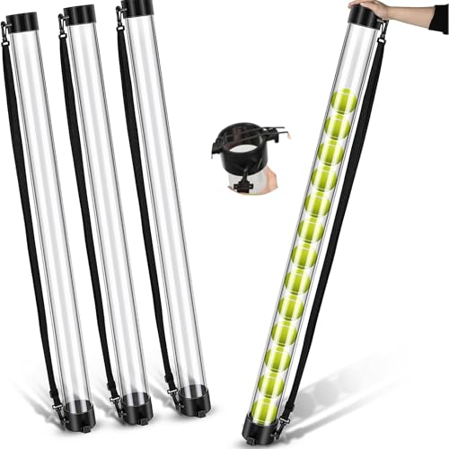 Jerify 3 Pcs Tennis Ball Tube Pickup Picker Holds 18 Balls with Shoulder Strap for Tennis Balls...